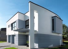 Łukowata ściana to sposób na osłonięcie się od sąsiadów dom jednorodzinny