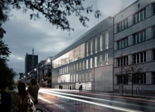 Projekt budynku warszawskiej Akademii Sztuk Pięknych przy Wybrzeżu Kościuszkowskim