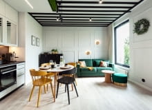 Apartament Botanica - salon z kuchnią nowoczesny salon z kuchnią