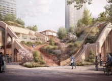 Pergola w Tokio w Toranomon-Azabudai. Proj. Studio Heatherwick Pergola w Tokio w Toranomon-Azabudai. Proj. Studio Heatherwick