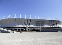 In this photo taken on Thursday, Sept. 21, 2017, a view of the World Cup stadium in Rostov-on-Don, Russia. (AP Photo) In this photo taken on Thursday, Sept. 21, 2017, a view of the World Cup stadium in Rostov-on-Don, Russia. (AP Photo)