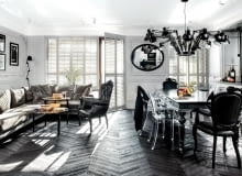 Granitowy blat stołu robotnicy wnieśli na XIII piętro - nawet podzielony na segmenty nie mieścił się w windzie. Nad nim lampa 'Dear Ingo' (Moooi, Space Design), zaprojektowana przez Rona Gilada jako hołd dla designera Ingo Maurera. - Początkowo nie byłam do niej przekonana, ale ujęła mnie jej funkcjonalność - przyznaje Anika.