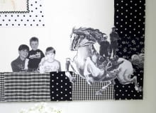 Fotograficzny kolaż. Kserujemy ulubione zdjęcia (na przykład z rodzinnego albumu), a następnie wycinamy z odbitek kontury postaci i przedmiotów. 07.06.2006 WARSZAWA , SESJA WNETRZE ,