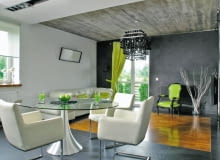 Surowy beton, do niedawna spotykany tylko w loftach, teraz stał się atrakcyjnym materiałem wykończeniowym również w mieszkaniach. Pojawia się nie tylko na ścianach, stropach, słupach konstrukcyjnych, ale też np. na obudowach kominków, blatach kuchennych i łazienkowych. Sprawdza się zarówno we wnętrzach przestronnych, jak i w mniejszych, zaaranżowanych w stylu industrialnym. <BR > Betonowy sufit zabezpieczono impregnatem. Z jego surowością kontrastuje położona na jednej ze ścian ciemna winylowa tapeta, której faktura imituje futro. Szary gres na podłodze ocieplono wstawką z tekowego drewna. UWAGA ! PONOWNA PUBLIKACJA WYLACZNIE ZA ZGODA WLASCICIELI STEFANOW , DOM , WNETRZA , POKOJ , MEBLE STYLIZACJA AGATA WIRTEK FOT. DAMIAN OSAK PUBLIKACJA CZTERY KATY NR 11 (229) - 11 2010