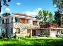 Elewacja frontowa, dom na dzisiejsze czasy Elewacja frontowa, dom na dzisiejsze czasy