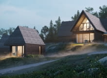 Domki w Wetlinie - projekt pracowni Z3Z ARCHITEKCI Domki w Wetlinie - projekt pracowni Z3Z ARCHITEKCI