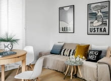 mały salon w bloku, aranżacje