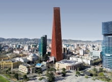 Barcelona Tower w Tiranie. Proj. Ricardo Bofill Taller de Arquitectura