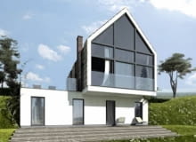 Widok od wschodu Dom nad zalewem, projekt