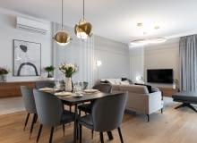 Szlachetne materiały, minimalistyczne formy - mieszkanie w Warszawie