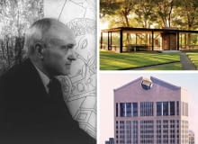 Z lewej: Philiip Johnson; z prawej na górze: Glass House; z prawej na dole: 550 Madison Avenue Z lewej: Philiip Johnson; z prawej na górze: Glass House; z prawej na dole: 550 Madison Avenue