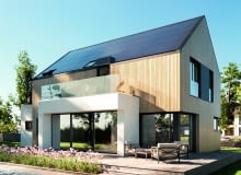 Dom z drewnianą elewacją