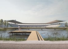 Praca zespołu Aleksandra Wadasa, która zdobyła pierwszą nagrodę w konkursie na koncepcję zagospodarowania okolic stadionu Skry