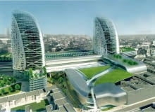 Centrum handlowe powstało w miejscu placu Szewczyka i wyburzonego dworca kolejowego. </p> Budowa Galerii Katowickiej zakończyła się oficjalnie 17 września 2013 roku. Dzień później klienci zrobili pierwsze zakupy. </p> Zanim wybudowano Galerię Katowicką inwestor pokazał mieszkańcom Katowic szereg wizualizacji dotyczących tego, jak plac Szewczyka będzie wyglądał po zakończeniu prac. Czy dziś widać różnicę? Oceńcie sami. </p> Na wizualizacji z 2008 roku znaczną część pl. Szewczyka zajmował kompleks usługowo handlowy. Nad halą dworca wyrastać mają dwie bliźniacze wieże, które miały powstać powstałyby na końcu inwestycji. Znaczną część pl. Szewczyka ma według projektu zająć kompleks usługowo handlowy. Nad halą dworca wyrastać mają dwie bliźniacze wieże, które powstałyby na końcu inwestycji w 2012 roku