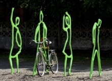 rowerowy stojak w Poznaniu