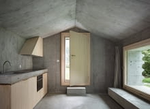 Concrete Cabin - betonowy domek w szwajcarskich Alpach; proj. Nikish Sano Walder Architects Concrete Cabin - betonowy domek w szwajcarskich Alpach; proj. Nikish Sano Walder Architects