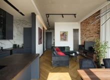 Mieszkanie w stylu soft loft- projekt m-studio Mieszkanie w stylu soft loft- projekt m-studio