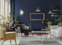 Granatowy salon - inspiracje