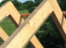 Połączenie krokwi w kalenicy konstrukcja dachu, kalenica, krokwie