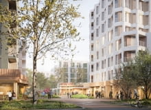 Postępu 2 - plac centralny. Proj. WWAA Postępu 2 - plac centralny. Proj. WWAA