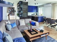 Kuchnia zintegrowana z salonem sprzyja wspólnemu spędzaniu czasu domowników. Jej wystrój harmonizuje stylistycznie z częścią dzienną. Kuchnia zintegrowana z salonem sprzyja wspólnemu spędzaniu czasu domowników. Jej wystrój harmonizuje stylistycznie z częścią dzienną.