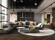 Na podłogę w ciemnym kolorze mogą sobie pozwolić właściciele mieszkań o dużym metrażu, w których stanie się ona dekoracją samą w sobie. Na podłogę w ciemnym kolorze mogą sobie pozwolić właściciele mieszkań o dużym metrażu, w których stanie się ona dekoracją samą w sobie.