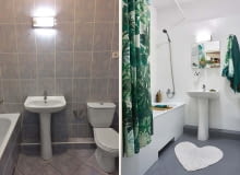 Łazienka przed i po. Łazienka przed i po.