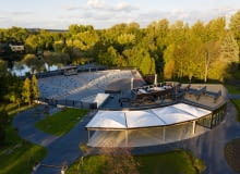 Amfiteatr Muszelka w parku im. Jacka Kuronia w Sosnowcu. Proj. AMAYA ARCHITECI