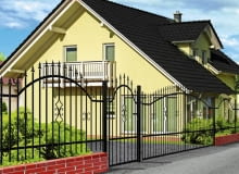 Przęsło Tola produkowane maszynowo z gotowych stalowych elementów malowanych proszkowo, wys. 130 cm, szer. 200 cm, 190 zł, Castorama Przęsło Tola produkowane maszynowo z gotowych stalowych elementów malowanych proszkowo, wys. 130 cm, szer. 200 cm, 190 zł, Castorama