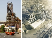 Z lewej: wielki piec Huty Pokój w Rudzie Śląskiej; z prawej: Koncepcja urbanistyczno-architektoniczna rewitalizacji i adaptacji wielkiego pieca Huty Pokój w Rudzie Śląskiej na cele turystyczno-kulturalne. Proj. eM4 Pracownia Architektury Brataniec Z lewej: wielki piec Huty Pokój w Rudzie Śląskiej; z prawej: Koncepcja urbanistyczno-architektoniczna rewitalizacji i adaptacji wielkiego pieca Huty Pokój w Rudzie Śląskiej na cele turystyczno-kulturalne. Proj. eM4 Pracownia Architektury Brataniec