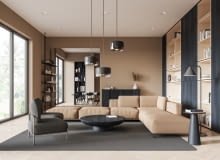 Książki w salonie.