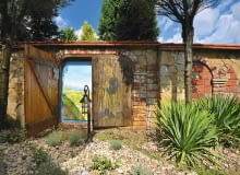 płot z recyklingu, cegła płot z recyklingu, cegła