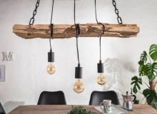 Lampa wisząca Barracuda drewniana belka 70 cm recykling / 40079 Lampa z belki DIY