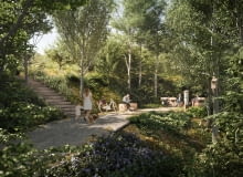 Perspektywa w Gdańsku - zielony park osiedlowy z alejkami spacerowymi Perspektywa w Gdańsku - zielony park osiedlowy z alejkami spacerowymi