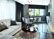 miedziane dodatki w salonie