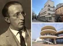 Z lewej: Erich Mendelsohn; Z prawej na górze: Dom Tekstylny Weichmanna w Gliwicach; Z prawej na dole: De La Warr Pavilion w Bexhill-on-Sea Z lewej: Erich Mendelsohn; Z prawej na górze: Dom Tekstylny Weichmanna w Gliwicach; Z prawej na dole: De La Warr Pavilion w Bexhill-on-Sea