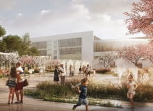 Główna aleja Ogrodów Urlicha na terenie centrum handlowego Wola Park. Proj. WXCA