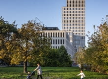 Wieżowiec na Mokotowie - siedziba Transportowego Dozoru Technicznego. Proj. JEMS Architekci