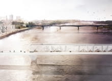 Wizja kładki pieszo-rowerowej przez Wisłę z pracy Małgorzaty Dembowskiej Wizja kładki pieszo-rowerowej przez Wisłę z pracy Małgorzaty Dembowskiej