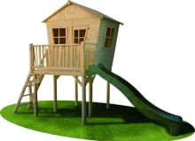 Drewniany domek "Bolek" ze zjeżdżalnią. Prezenty na dzień dziecka Drewniany domek "Bolek" ze zjeżdżalnią. Prezenty na dzień dziecka