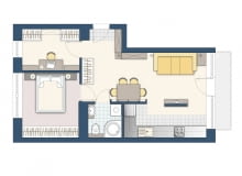 Plan mieszkania, 48 m kw.