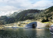 Pierwszy na świecie tunel dla statków powstanie w Norwegii. Proj. Snøhetta Pierwszy na świecie tunel dla statków powstanie w Norwegii. Proj. Snøhetta