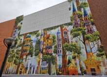 Mural Tytusa Brzozowskiego na ścianie powstającej przy ul. Stefana Okrzei 27 inwestycji "Na Okrzei"