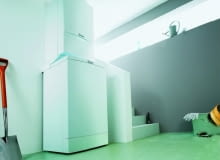 Do odprowadzenia spalin z nowoczesnych kotłów atmosferycznych wykorzystuje się albo kominy murowane z cegły z umieszczonym wewnątrz wkładem ze stali kwasoodpornej labo gotowe zestawy prefabrykowane kocioł z otwarta komora spalania, kocioł atmosferyczny, kocioł tradycyjny