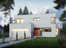 Elewacja frontowa projekt domu, projekty domów, dom jednorodzinny