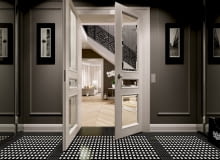 Wnętrza rezydencji na Osiedlu Ventana w Walendowie zaprojektowane przez Macieja Zienia. Hol. Maciej Zień, Zień Home, projektant wnętrz, wnętrza zaprojektowane przez Macieja Zienia