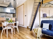 <B>Piotr nie chciał się zdawać na przypadek w trudnej modernizacji starej kawalerki - jej aranżacja wymagała fachowej pomocy. W efekcie ciasne, zapuszczone mieszkanko zmieniło się w przestronne, funkcjonalne, a do tego atrakcyjne wnętrze, przypominające nowojorski loft.</B> <BR />Przestrzeń dzienna po połączeniu kuchni z pokojem jest, jak na tak małe mieszkanie, całkiem spora. Wrażenie przestronności wywołuje też wizualne uporządkowanie wnętrza: wyraźny podział na strefy o różnej funkcji oraz pojemne schowki - wysoka zabudowa kuchenna oraz szafa wnękowa na ubrania. Dzięki nim rzeczy nie leżą bowiem na widoku. wnętrza w stylu loftowym, wystrój wnętrz, aranżacje wnętrz