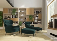 Aranżacja trzykondygnacyjnego domu z widokiem na las