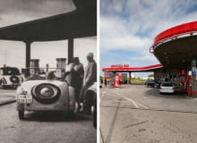 Stacja benzynowa typu Fürstenwalde przy węźle Bielany Wrocławskie na autostradzie A4 pod Wrocławiem