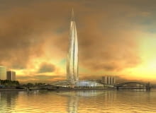 Tak miał wyglądać Okhta Tower Gazpromu w Sankt Petersburg projektu RMJM Okhta Tower, Petersburg, RMJM, Rosja